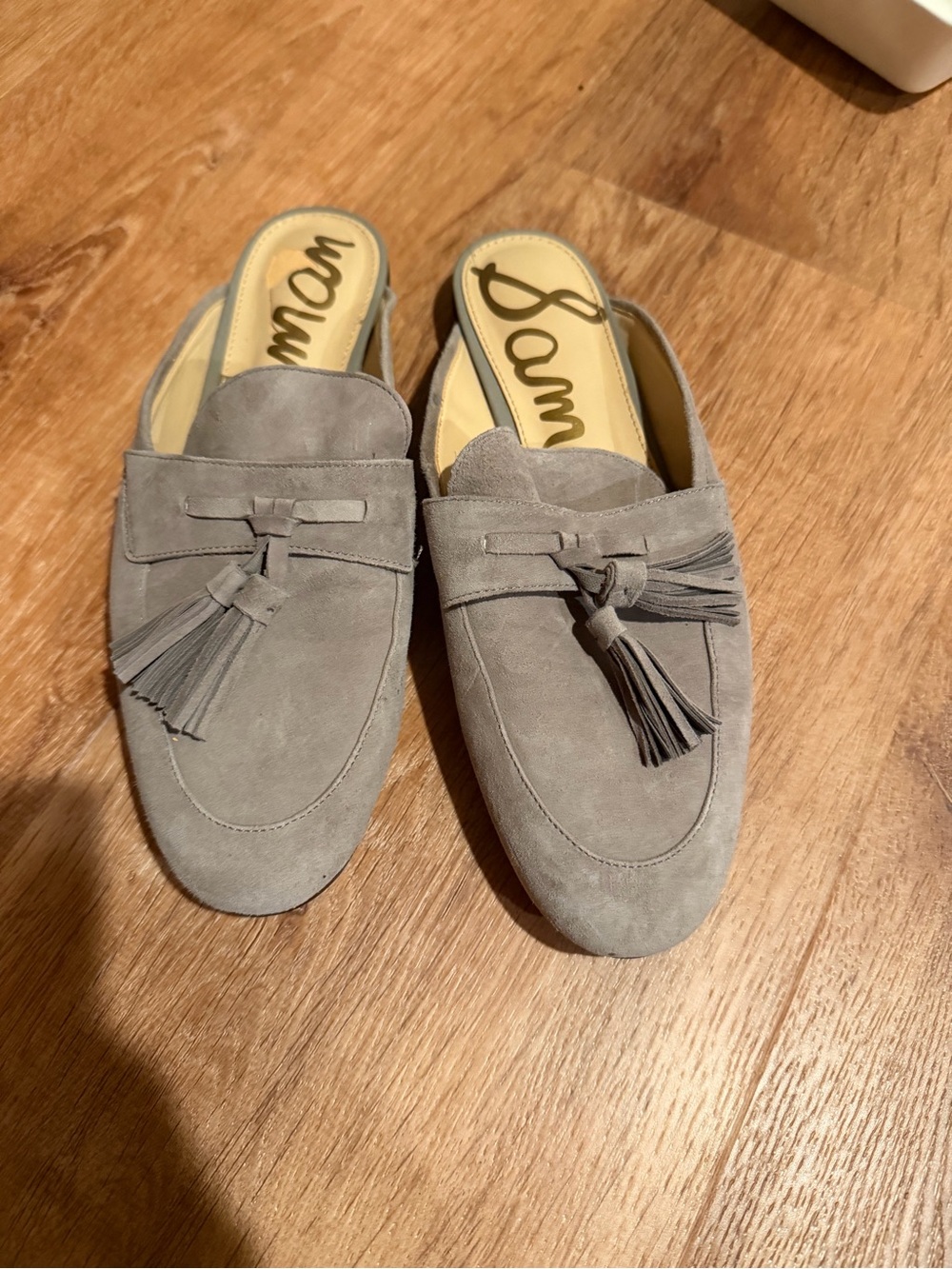 Sam Edelman Gray Suede Tassel Loafers - Women’s Slip-On Mules
